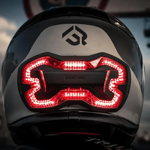 Vista 2 de Luz de Casco Brake Free - Luces Inteligentes Inalámbricas para Motocicleta - Luz LED para Casco de Motocicleta Resistente a la Intemperie - Diseño