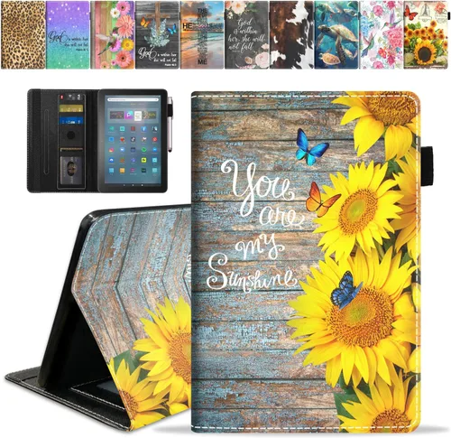 Vista 10 de Funda para tableta Amazon Fire Max 11 (11 pulgadas, 13ª generación, versión 2023) con ranura para tarjetas y apagado y encendido automático, funda