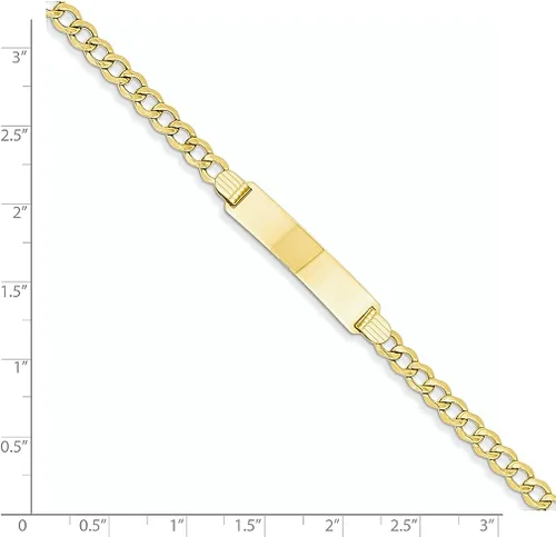 Vista 4 de 14k Yellow Gold Curb Link 675mm Id Bracelet 8 Inch Fine Jewelry For Women Gifts For Her