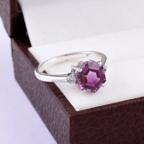 Vista 5 de Anillo de plata de ley 925 para mujer, anillo de diamantes de imitación de aguamarina de plata esterlina, anillo Art Deco de marzo, piedra natal