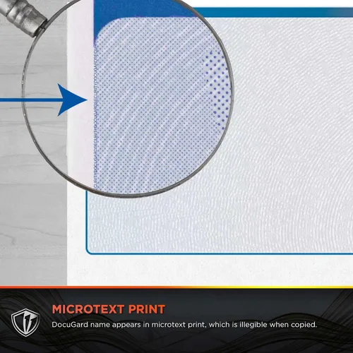 Vista 5 de DocuGard Azul/Verde Sunburst Premier Prismatic Top Papel de Cheques de Alta Seguridad - Compatible con QuickBooks y Impresoras Láser/Inyección