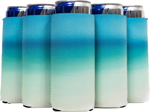Vista 19 de QualityPerfection Fundas delgadas para enfriar latas, cerveza/energía (paquete de 6) para bebidas en blanco, 12 onzas, alta calidad, 0.157 in