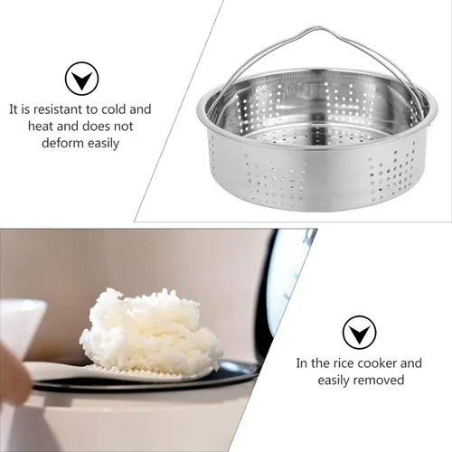 Vista 6 de BESTonZON Tamale Pot Tamale Pot Acero Inoxidable Cocción al Vapor Mariscos Cesta Vegetal Mini Cesta Estante Cocina Vapor Vegetales Cocinadoras