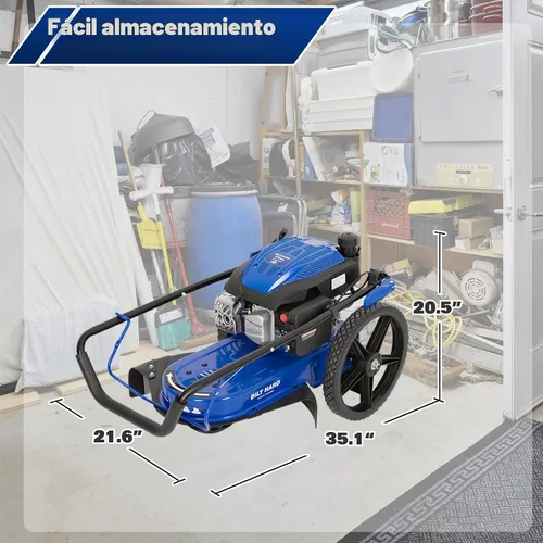 Vista 7 de BILT HARD Cortadora de malas hierbas de empuje, cortacésped de 170cc de 4 ciclos a gas, diámetro de corte de 22 pulgadas, comedor de malas hierbas a