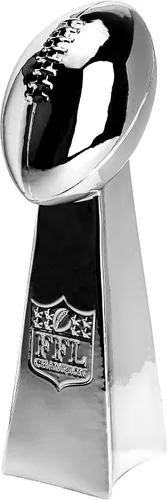 Vista 5 de Spire Designs Trofeo de fantasía de fútbol - Trofeo de campeonato de réplica cromada - Premio al ganador del primer lugar para la liga - 2 tamaños