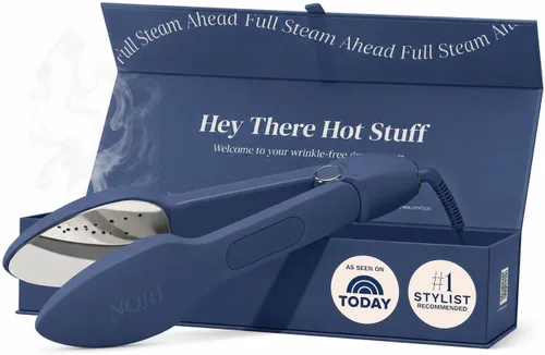 Vista 8 de Nori Press Travel Steam Iron - Plancha de mano con 6 ajustes de tela Azul