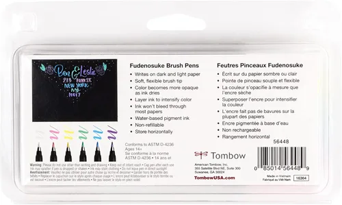 Vista 14 de Tombow 56448 Fudenosuke - Bolígrafos de pincel, color pastel, paquete de 6