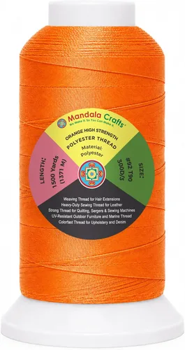 Vista 109 de Mandala Crafts Airforce Blue Tex 70 - Hilo de poliéster para tapicería 1500 Yds T70 UV Resistant Strong Thread for Leather Sewing, Marine
