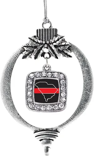Vista 178 de Inspired Silver - Nana púrpura - Adorno de Navidad plateado - Adorno cuadrado para árbol de Navidad con circonita cúbica - Decoración colgante