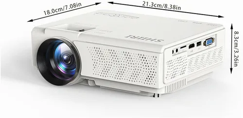 Vista 2 de Mini proyector nativo E1 120±% 10 ansi lumen 1080P, LCD de 4.1 pulgadas, proyector de video multimedia para cine en casa, compatible con HDMI Full