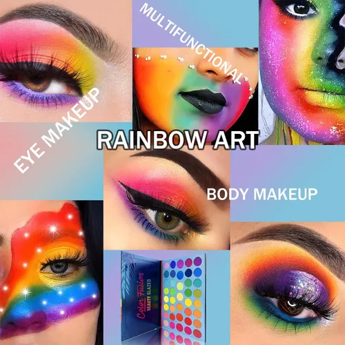 Vista 4 de Paleta de Sombra de Ojos Fusión de Colores Altamente Pigmentada 39 Tonos Rosa Púrpura Mate y Brillantes, Paleta de Maquillaje, Sombra de Ojos