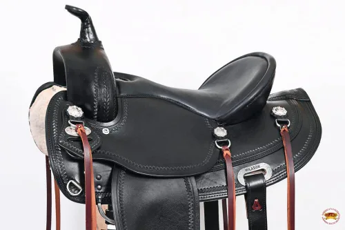 Vista 2 de HILASON Western Horse Draft Trail Pleasure American Leather Saddle Brown Negro