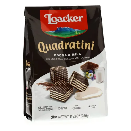 Vista 2 de Loacker Quadratini - Galletas de oblea de chocolate tamaño bocado, 8.82 onzas (paquete de 6)