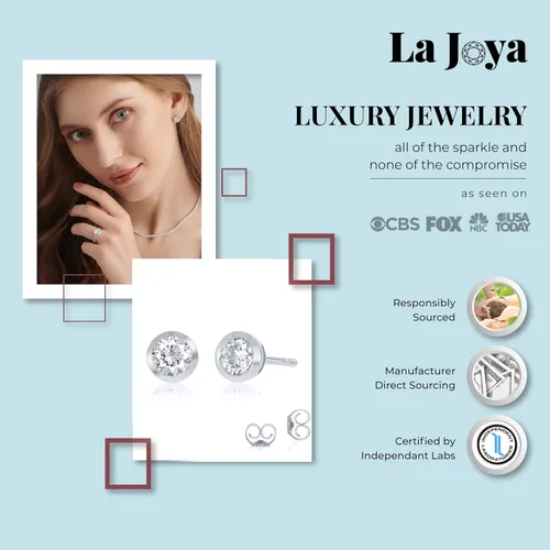Vista 2 de Aretes de diamantes cultivados en laboratorio para mujeres y hombres Aretes de diamantes TW de 16-3 14 qt. Oro blanco y amarillo de 14 quilates