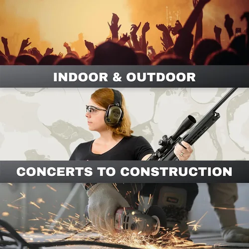 Vista 8 de BenchMaster Rifleman ACH - Orejeras para disparar, 21 dB, conciencia situacional, orejeras de protección auditiva, conector de música de 0.138 in