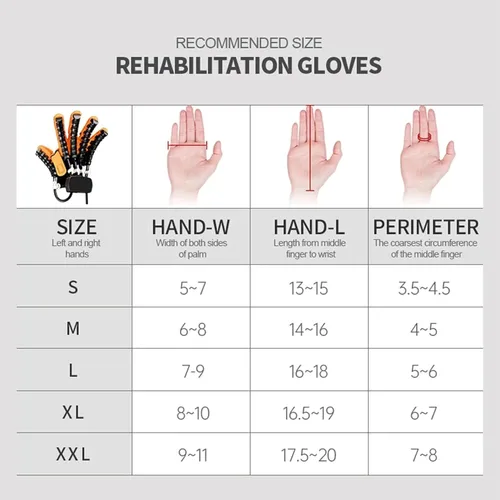 Vista 6 de GAOXIAO Función de dedo y mano Entrenador de rehabilitación Robot Rehabilitación Guantes inteligentes Recuperación Equipo de ejercicio Accesorios