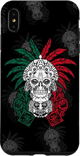 Vista 11 de Aztec Warrior Skull - Funda para iPhone 17, diseño de antepasados mexicanos