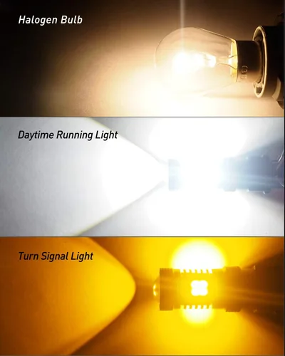 Vista 3 de AUXITO Bombillas LED Switchback de doble color blanco y ámbar 3157 3155 3457 4157 con proyector 3030 chipsets para luces direccionales de coche