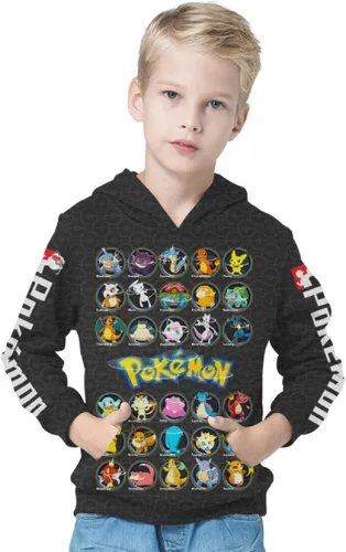Vista 2 de Eciuyok Anime Hoodie 3D Printed Kids Game Pocket Pullover Jogger Sweatshirt for Boys and Girls