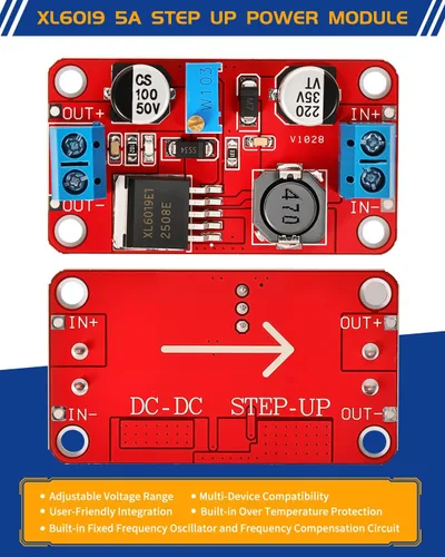 Vista 7 de Módulo convertidor de Buck elevador XL6019 3A DC-DC regulador de voltaje ajustable 3.0-35V entrada a 5.0-40V módulo de impulso de salida