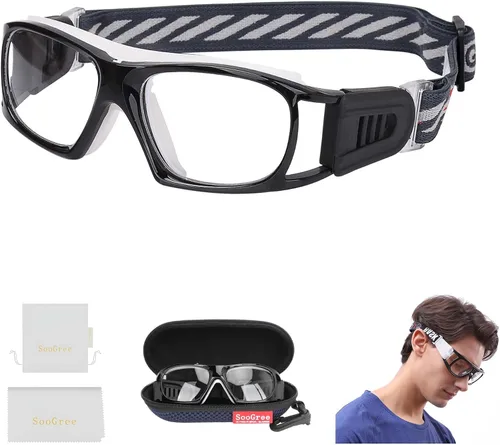 Vista 9 de SooGree Gafas deportivas para baloncesto, fútbol, fútbol, gafas protectoras de seguridad, gafas de raquetbol para adultos, lentes reemplazables