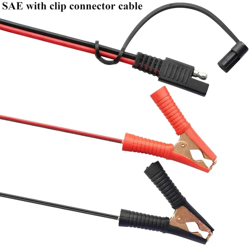 Vista 4 de Cable de clip de cocodrilo 16 AWG, arnés de cable SAE a batería, clip de cocodrilo de cocodrilo, cable de extensión de 12 V CC con interruptor