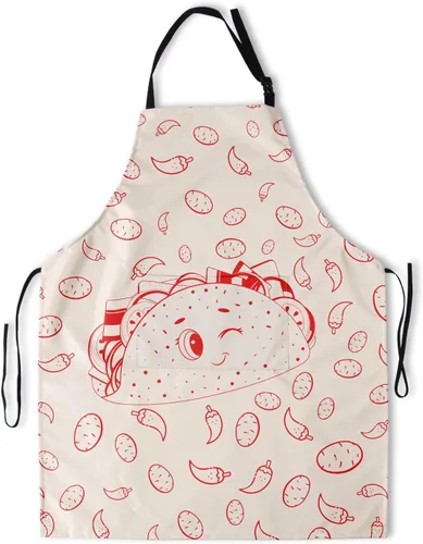 Vista 17 de Kawani Delantal adulto con bolsillos, delantal de cocina de chef Negro Floral