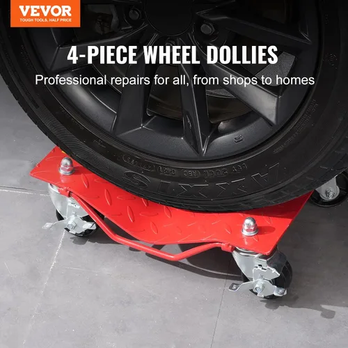 Vista 2 de VEVOR Plataforma con Ruedas, Capacidad de 8000 libras Movedor de Autos de Acero Resistente, Juego de Plataformas con Ruedas para Neumáticos de Auto