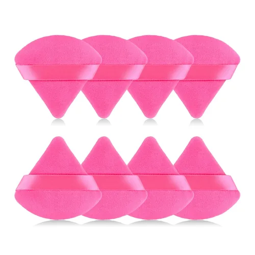 Vista 13 de 8 piezas de esponjas triangulares para polvo de maquillaje, hechas de terciopelo súper suave, diseñadas para contornear, ojos y esquinas, contenedor
