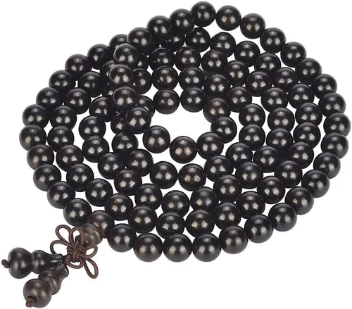 Vista 38 de Mala Beads Pulsera 108 0.315 in Meditación Sándalo Elástico..