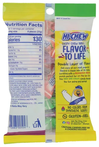 Vista 2 de Morinaga Hi-Chew - Masticables de frutas, mezcla regular, 3.53 onzas