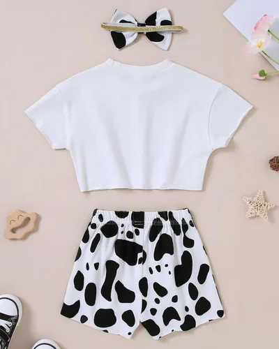 Vista 8 de YALLET Ropa de niña pequeña 2T 3T 4T 5T Niñas, manga corta impresión superior + pantalón 12, 18 24 meses, ropa de verano para bebé 1-5T