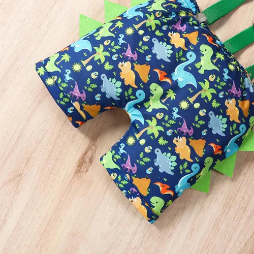 Vista 8 de Conjunto de mameluco de manga corta para bebé niño de un primer cumpleaños, con tirantes