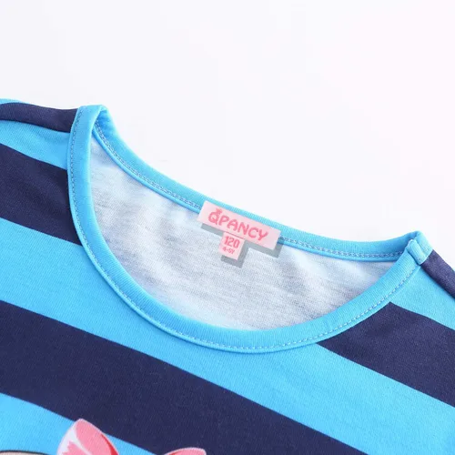 Vista 2 de QPANCY Pijamas para niñas con diseño de unicornio, conjuntos de pijamas de algodón para niñas pequeñas
