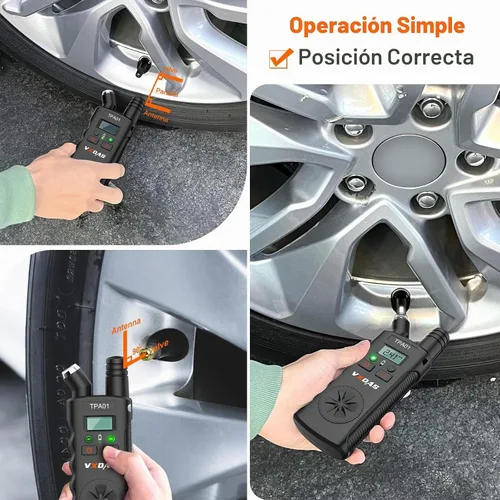 Vista 5 de VXDAS TPA01 Herramienta de aprendizaje TPMS para GM, Medidor de presión de neumáticos digital de 150PSI, Herramienta de activación de sensor