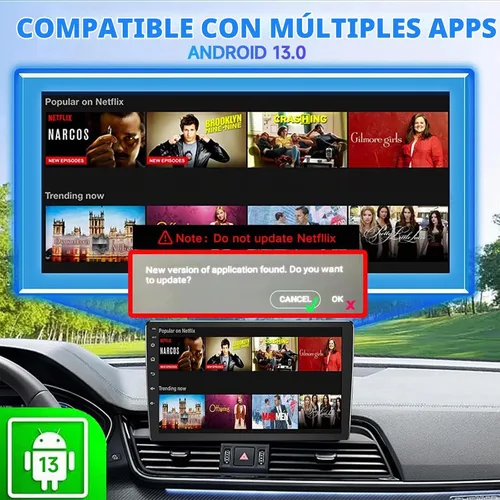 Vista 4 de Binize CarPlay inalámbrico y Android Auto AI Box, caja de video multimedia, 4+64G