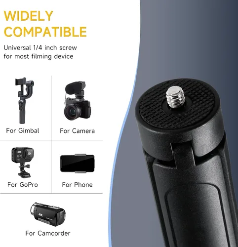 Vista 6 de Mini trípode de 1/4, soporte de escritorio C01 Pro de sobremesa, trípode compacto con tornillo de 1/4 pulgadas para luz weeylite K21, luz de foto