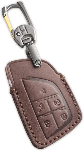 Vista 7 de Funda de llavero de cuero de 4 botones Hontumax para Chevy Tahoe Colorado Silverado Suburban Equinox Traverse, para GMC Yukon Sierra Acadia Canyon