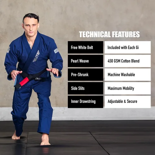 Vista 5 de Elite Sports - Kimono para hombres, gi, aprobado por la IBJJF, tela pre-encogida con cinturón para Jiu Jitsu brasileño (ver guía de tallas)