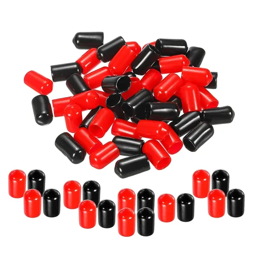 Vista 42 de MECCANIXITY 50 unids tapas de goma Surtido de 0.079 in PVC vinilo tornillo rosca protector para tornillo tornillo negro rojo