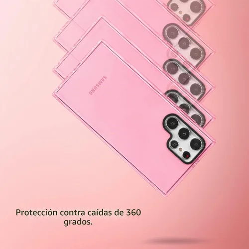 Vista 6 de SteepLab Funda de barrera para Samsung Galaxy S22 Ultra (pantalla de 6.8 pulgadas), funda absorbente de impactos con protección completa contra Rosa