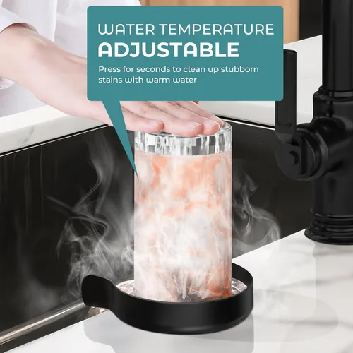 Vista 2 de Enjuagador de vidrio de agua caliente y fría para fregadero de cocina, lavadora de vasos de alta presión de acero inoxidable, accesorio