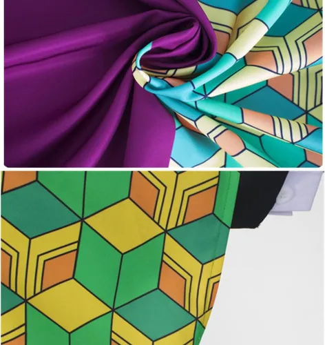Vista 9 de Disfraz de kimono de Demon Tanjiro con arete para cosplay de Shinobu Zenitsu Giyuu Tomioka para mujeres y hombres