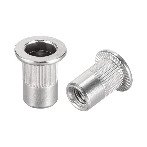 Vista 4 de uxcell M3 304 Tuercas de remache de acero inoxidable Inserto de cabeza plana 10 PC