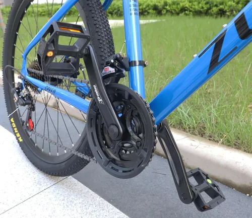 Vista 9 de MEGHNA Juego de bielas de bicicleta FC-TY301 42-34-24 dientes para 3x6/7/8 velocidad 6.693 in manivela para engranajes de bicicleta de montaña cono