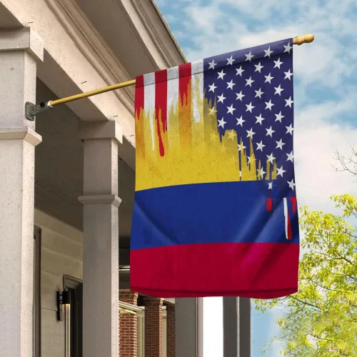 Vista 2 de Banderas Colombiana Bandera Americana Amistad Estados Unidos Colombia Root House Bandera (29.5 x 39.5 pulgadas), banderas de Estados Unidos