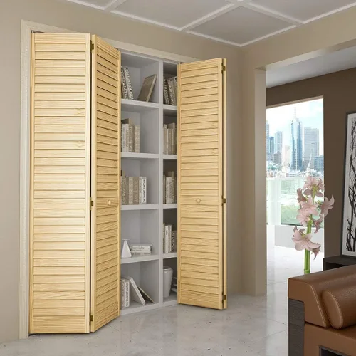 Vista 6 de Puerta de armario Kimberly Bay, plegable, Louver Louver Plantación (24x80)