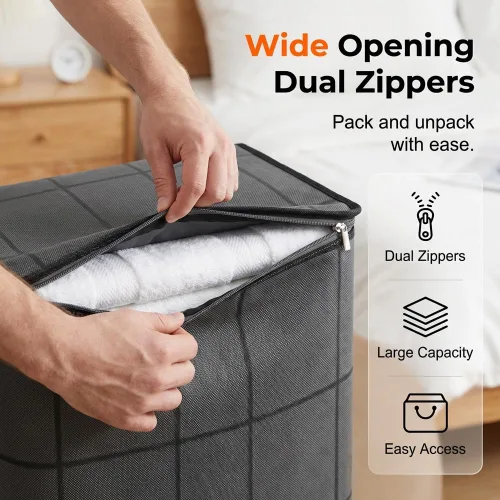 Vista 4 de Foldable Storage Bags with Zipper, Large Capacity Moving Bags，1：Large