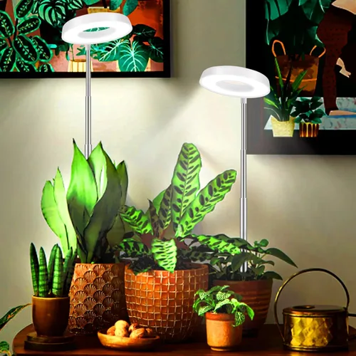 Vista 4 de Juhefa Luz de crecimiento para plantas de interior, lámpara halógena de espectro completo de 4000K blanco para plántulas, suculentas, plantas