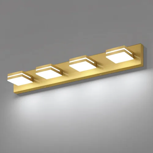 Vista 11 de SineRise - Moderna lámpara LED para tocador de baño (2 luces, 39.4 cm, regulable), iluminación de pared de baño moderna de acrílico cepillado sobre